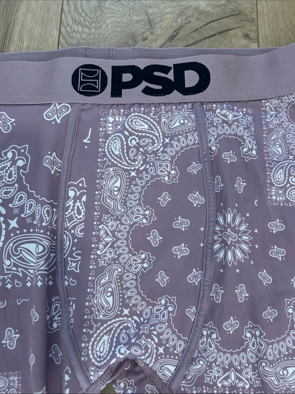 PSD Men's Paisley Maze Print Briefs - Mauve, Size XL, NWOT open package